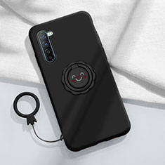 Coque Ultra Fine Silicone Souple Housse Etui avec Support Bague Anneau Aimante Magnetique T01 pour Oppo K7 5G Noir