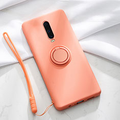 Coque Ultra Fine Silicone Souple Housse Etui avec Support Bague Anneau Aimante Magnetique T01 pour Oppo R17 Pro Orange