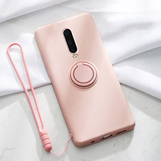 Coque Ultra Fine Silicone Souple Housse Etui avec Support Bague Anneau Aimante Magnetique T01 pour Oppo R17 Pro Rose