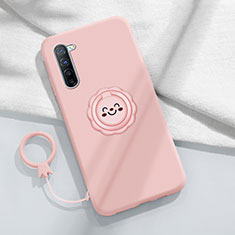 Coque Ultra Fine Silicone Souple Housse Etui avec Support Bague Anneau Aimante Magnetique T01 pour Oppo Reno3 Rose