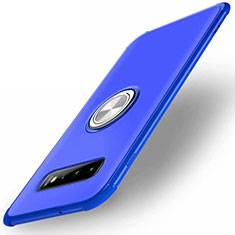 Coque Ultra Fine Silicone Souple Housse Etui avec Support Bague Anneau Aimante Magnetique T01 pour Samsung Galaxy S10 Plus Bleu