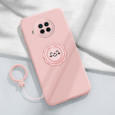 Coque Ultra Fine Silicone Souple Housse Etui avec Support Bague Anneau Aimante Magnetique T01 pour Xiaomi Mi 10i 5G Rose