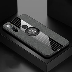 Coque Ultra Fine Silicone Souple Housse Etui avec Support Bague Anneau Aimante Magnetique T01 pour Xiaomi Redmi Note 8 Gris