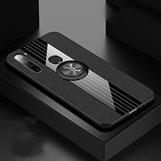 Coque Ultra Fine Silicone Souple Housse Etui avec Support Bague Anneau Aimante Magnetique T01 pour Xiaomi Redmi Note 8 Noir