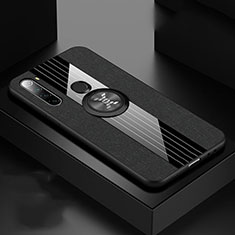 Coque Ultra Fine Silicone Souple Housse Etui avec Support Bague Anneau Aimante Magnetique T01 pour Xiaomi Redmi Note 8T Noir