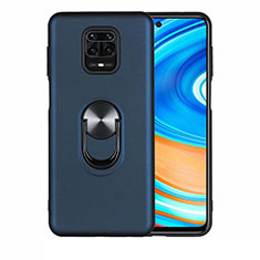 Coque Ultra Fine Silicone Souple Housse Etui avec Support Bague Anneau Aimante Magnetique T01 pour Xiaomi Redmi Note 9 Pro Max Bleu