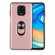 Coque Ultra Fine Silicone Souple Housse Etui avec Support Bague Anneau Aimante Magnetique T01 pour Xiaomi Redmi Note 9 Pro Max Or Rose