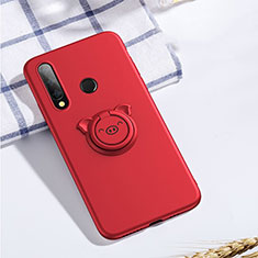 Coque Ultra Fine Silicone Souple Housse Etui avec Support Bague Anneau Aimante Magnetique T02 pour Huawei Honor 20i Rouge