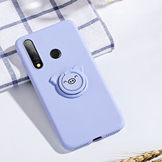 Coque Ultra Fine Silicone Souple Housse Etui avec Support Bague Anneau Aimante Magnetique T02 pour Huawei Honor 20i Violet