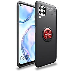 Coque Ultra Fine Silicone Souple Housse Etui avec Support Bague Anneau Aimante Magnetique T02 pour Huawei Nova 7i Rouge et Noir