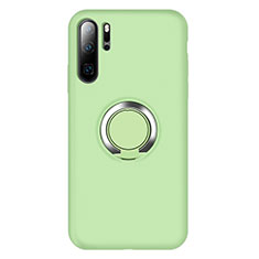 Coque Ultra Fine Silicone Souple Housse Etui avec Support Bague Anneau Aimante Magnetique T02 pour Huawei P30 Pro New Edition Vert