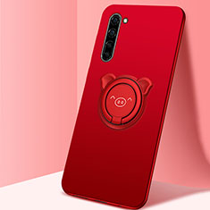 Coque Ultra Fine Silicone Souple Housse Etui avec Support Bague Anneau Aimante Magnetique T02 pour Oppo Find X2 Lite Rouge