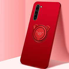 Coque Ultra Fine Silicone Souple Housse Etui avec Support Bague Anneau Aimante Magnetique T02 pour Oppo K7 5G Rouge