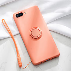 Coque Ultra Fine Silicone Souple Housse Etui avec Support Bague Anneau Aimante Magnetique T02 pour Oppo RX17 Neo Orange