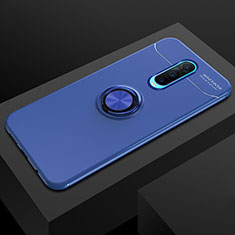 Coque Ultra Fine Silicone Souple Housse Etui avec Support Bague Anneau Aimante Magnetique T02 pour Oppo RX17 Pro Bleu