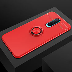 Coque Ultra Fine Silicone Souple Housse Etui avec Support Bague Anneau Aimante Magnetique T02 pour Oppo RX17 Pro Rouge