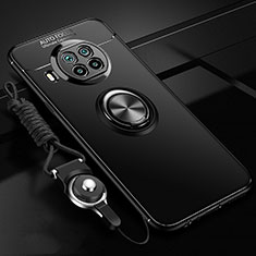 Coque Ultra Fine Silicone Souple Housse Etui avec Support Bague Anneau Aimante Magnetique T02 pour Xiaomi Mi 10i 5G Noir