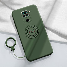 Coque Ultra Fine Silicone Souple Housse Etui avec Support Bague Anneau Aimante Magnetique T02 pour Xiaomi Redmi 10X 4G Vert