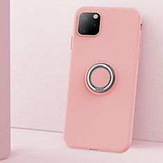 Coque Ultra Fine Silicone Souple Housse Etui avec Support Bague Anneau Aimante Magnetique T03 pour Apple iPhone 11 Pro Rose