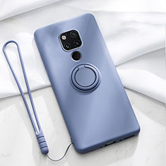 Coque Ultra Fine Silicone Souple Housse Etui avec Support Bague Anneau Aimante Magnetique T03 pour Huawei Mate 20 X 5G Violet