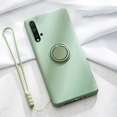 Coque Ultra Fine Silicone Souple Housse Etui avec Support Bague Anneau Aimante Magnetique T03 pour Huawei Nova 5 Vert