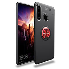 Coque Ultra Fine Silicone Souple Housse Etui avec Support Bague Anneau Aimante Magnetique T03 pour Huawei P30 Lite Rouge et Noir