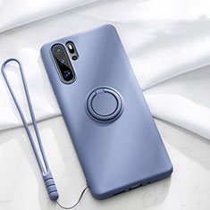 Coque Ultra Fine Silicone Souple Housse Etui avec Support Bague Anneau Aimante Magnetique T03 pour Huawei P30 Pro New Edition Violet