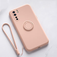 Coque Ultra Fine Silicone Souple Housse Etui avec Support Bague Anneau Aimante Magnetique T03 pour Oppo A91 Rose