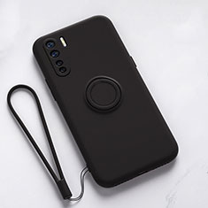 Coque Ultra Fine Silicone Souple Housse Etui avec Support Bague Anneau Aimante Magnetique T03 pour Oppo Find X2 Lite Noir