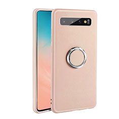 Coque Ultra Fine Silicone Souple Housse Etui avec Support Bague Anneau Aimante Magnetique T03 pour Samsung Galaxy S10 5G Rose