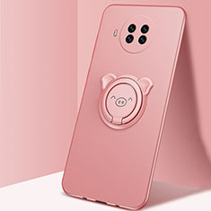 Coque Ultra Fine Silicone Souple Housse Etui avec Support Bague Anneau Aimante Magnetique T03 pour Xiaomi Mi 10T Lite 5G Or Rose