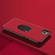 Coque Ultra Fine Silicone Souple Housse Etui avec Support Bague Anneau Aimante Magnetique T04 pour Apple iPhone 11 Pro Max Rouge