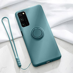 Coque Ultra Fine Silicone Souple Housse Etui avec Support Bague Anneau Aimante Magnetique T04 pour Huawei Honor V30 Pro 5G Vert