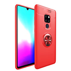 Coque Ultra Fine Silicone Souple Housse Etui avec Support Bague Anneau Aimante Magnetique T04 pour Huawei Mate 20 X 5G Rouge