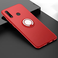 Coque Ultra Fine Silicone Souple Housse Etui avec Support Bague Anneau Aimante Magnetique T04 pour Huawei P30 Lite New Edition Rouge