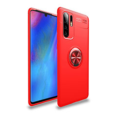 Coque Ultra Fine Silicone Souple Housse Etui avec Support Bague Anneau Aimante Magnetique T04 pour Huawei P30 Pro Rouge