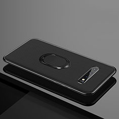 Coque Ultra Fine Silicone Souple Housse Etui avec Support Bague Anneau Aimante Magnetique T04 pour Samsung Galaxy S10 Plus Noir