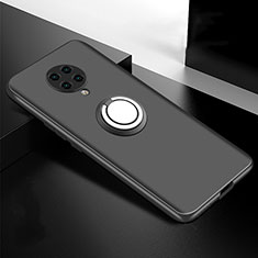Coque Ultra Fine Silicone Souple Housse Etui avec Support Bague Anneau Aimante Magnetique T04 pour Xiaomi Redmi K30 Pro 5G Noir