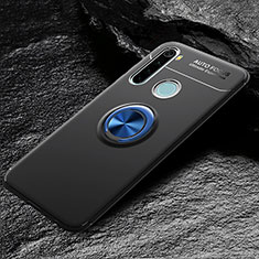 Coque Ultra Fine Silicone Souple Housse Etui avec Support Bague Anneau Aimante Magnetique T04 pour Xiaomi Redmi Note 8T Bleu et Noir