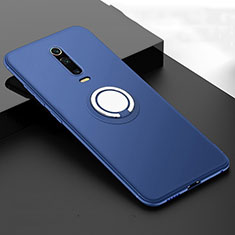 Coque Ultra Fine Silicone Souple Housse Etui avec Support Bague Anneau Aimante Magnetique T06 pour Xiaomi Mi 9T Bleu