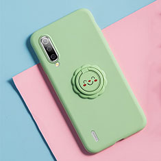 Coque Ultra Fine Silicone Souple Housse Etui avec Support Bague Anneau Aimante Magnetique T06 pour Xiaomi Mi A3 Vert