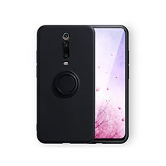 Coque Ultra Fine Silicone Souple Housse Etui avec Support Bague Anneau Aimante Magnetique T07 pour Xiaomi Mi 9T Noir