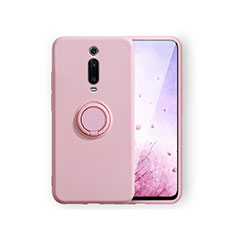 Coque Ultra Fine Silicone Souple Housse Etui avec Support Bague Anneau Aimante Magnetique T07 pour Xiaomi Redmi K20 Rose