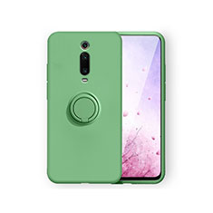 Coque Ultra Fine Silicone Souple Housse Etui avec Support Bague Anneau Aimante Magnetique T07 pour Xiaomi Redmi K20 Vert