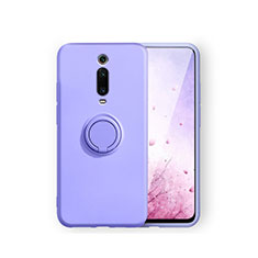 Coque Ultra Fine Silicone Souple Housse Etui avec Support Bague Anneau Aimante Magnetique T07 pour Xiaomi Redmi K20 Violet