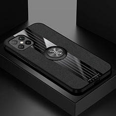 Coque Ultra Fine Silicone Souple Housse Etui avec Support Bague Anneau Aimante Magnetique X01L pour Huawei Nova 8 SE 4G Noir