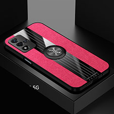 Coque Ultra Fine Silicone Souple Housse Etui avec Support Bague Anneau Aimante Magnetique X01L pour Oppo A93s 5G Rouge