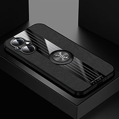 Coque Ultra Fine Silicone Souple Housse Etui avec Support Bague Anneau Aimante Magnetique X01L pour Oppo F21s Pro 5G Noir