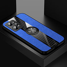 Coque Ultra Fine Silicone Souple Housse Etui avec Support Bague Anneau Aimante Magnetique X01L pour Realme GT Neo 3T 5G Bleu