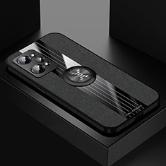 Coque Ultra Fine Silicone Souple Housse Etui avec Support Bague Anneau Aimante Magnetique X01L pour Realme GT Neo2 5G Noir